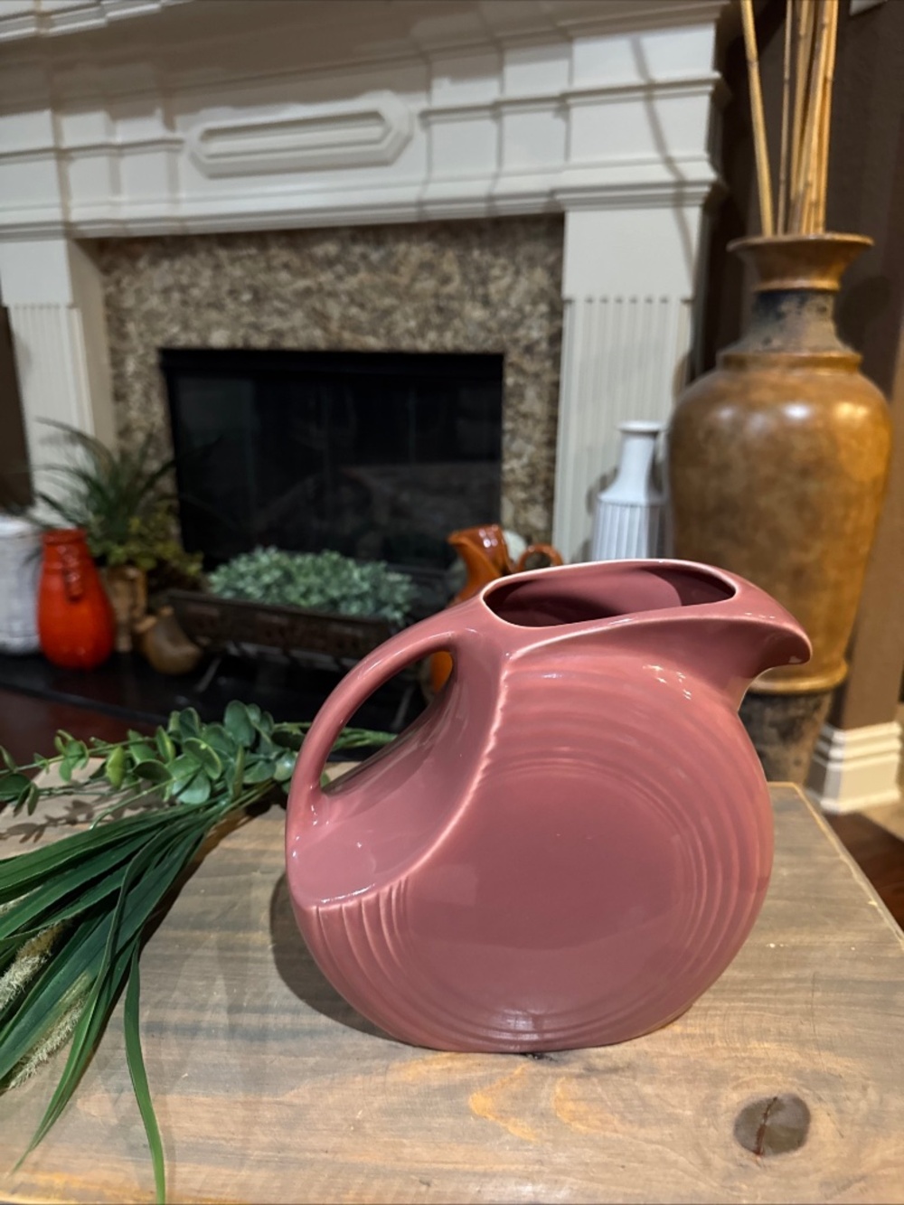 Vintage Mid Century Fiesta by Homer Laughlin Rose Pink Pitcher Made In USA Retro